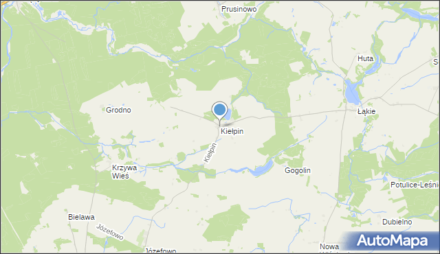 mapa Kiełpin, Kiełpin gmina Lipka na mapie Targeo