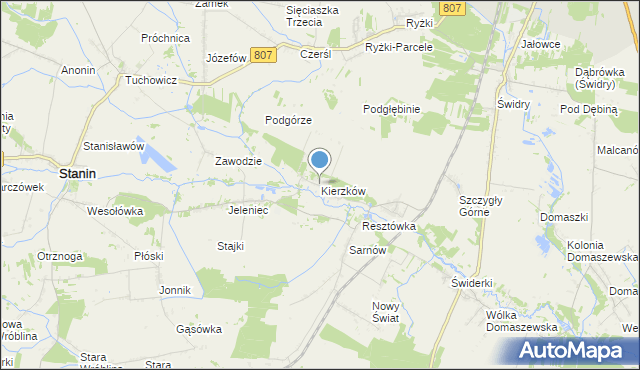 mapa Kierzków, Kierzków gmina Stanin na mapie Targeo