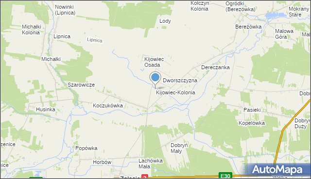 mapa Kijowiec-Kolonia, Kijowiec-Kolonia na mapie Targeo