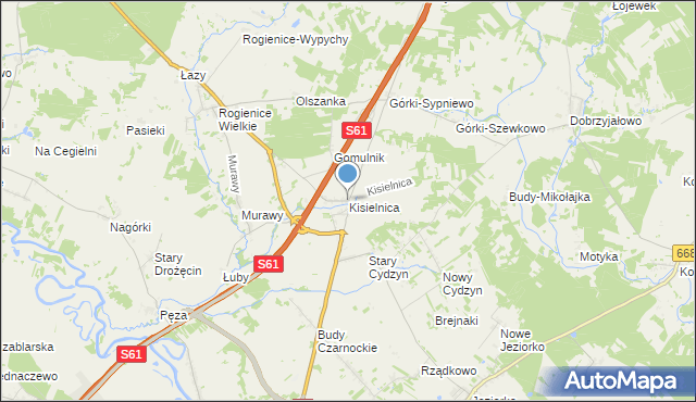 mapa Kisielnica, Kisielnica na mapie Targeo