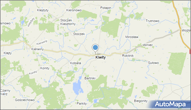 mapa Kiwity, Kiwity powiat lidzbarski na mapie Targeo