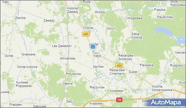 mapa Klęcz, Klęcz na mapie Targeo