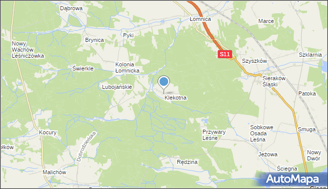 mapa Klekotna, Klekotna na mapie Targeo