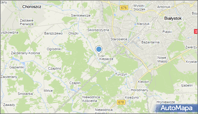 mapa Klepacze, Klepacze gmina Choroszcz na mapie Targeo