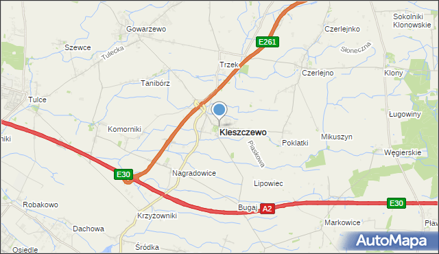mapa Kleszczewo, Kleszczewo powiat poznański na mapie Targeo