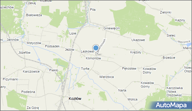 mapa Klimontówek, Klimontówek na mapie Targeo