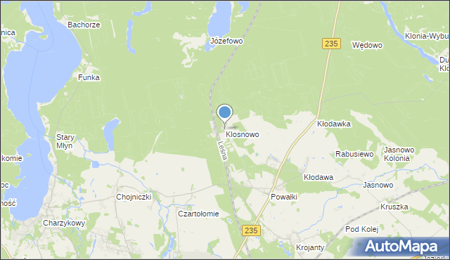 mapa Klosnowo, Klosnowo na mapie Targeo