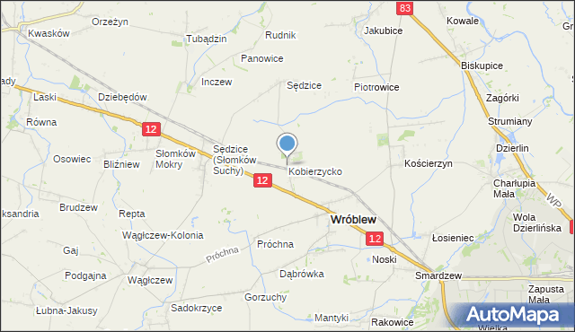 mapa Kobierzycko, Kobierzycko na mapie Targeo