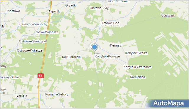 mapa Kobylaki-Korysze, Kobylaki-Korysze na mapie Targeo