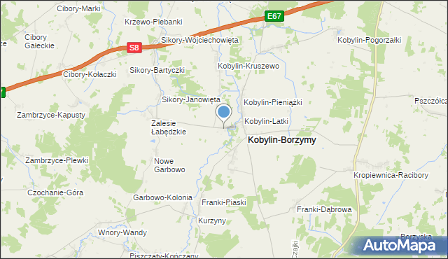 mapa Kobylin-Kuleszki, Kobylin-Kuleszki na mapie Targeo