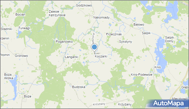 mapa Koczarki, Koczarki na mapie Targeo