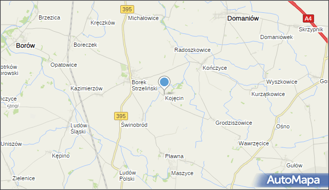 mapa Kojęcin, Kojęcin na mapie Targeo