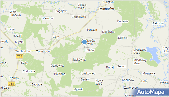 mapa Kołków, Kołków na mapie Targeo