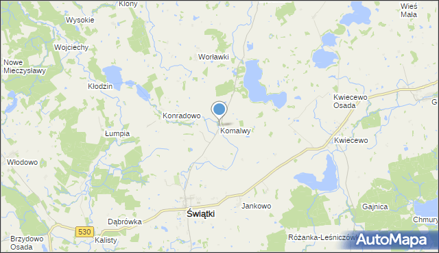 mapa Komalwy, Komalwy na mapie Targeo