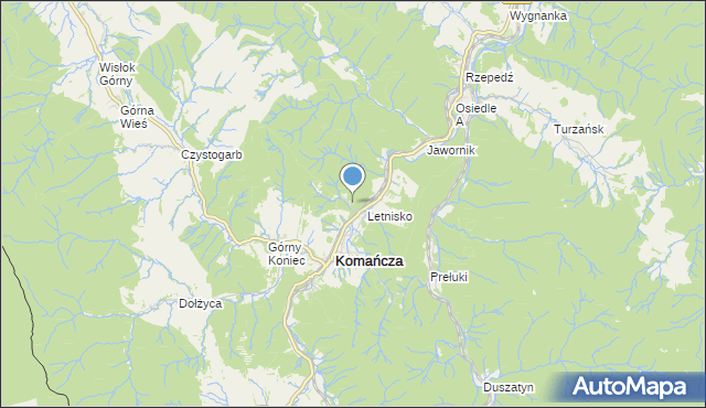 mapa Komańcza-Letnisko, Komańcza-Letnisko na mapie Targeo