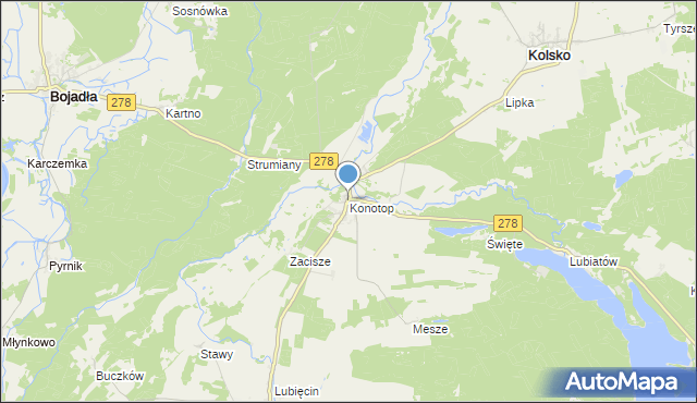 mapa Konotop, Konotop gmina Kolsko na mapie Targeo