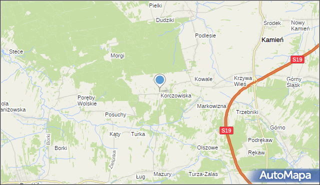 mapa Korczowiska, Korczowiska na mapie Targeo