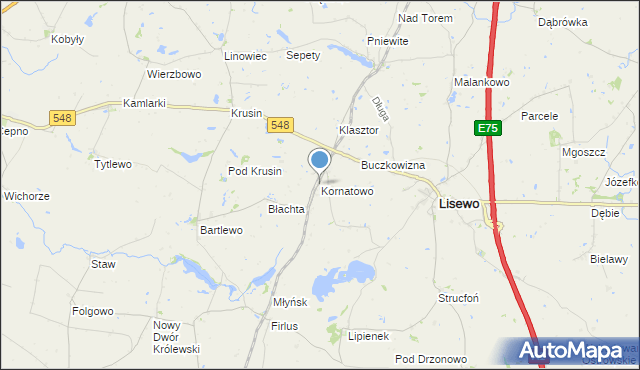 mapa Kornatowo, Kornatowo na mapie Targeo