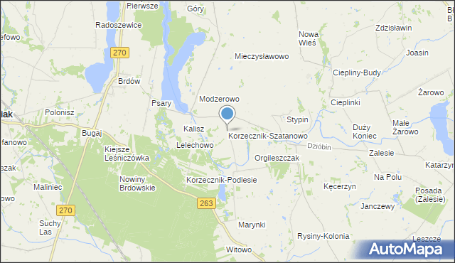 mapa Korzecznik-Szatanowo, Korzecznik-Szatanowo na mapie Targeo