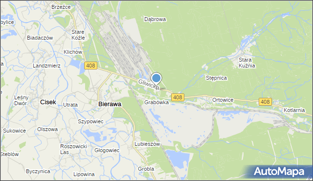 mapa Korzonek, Korzonek gmina Bierawa na mapie Targeo