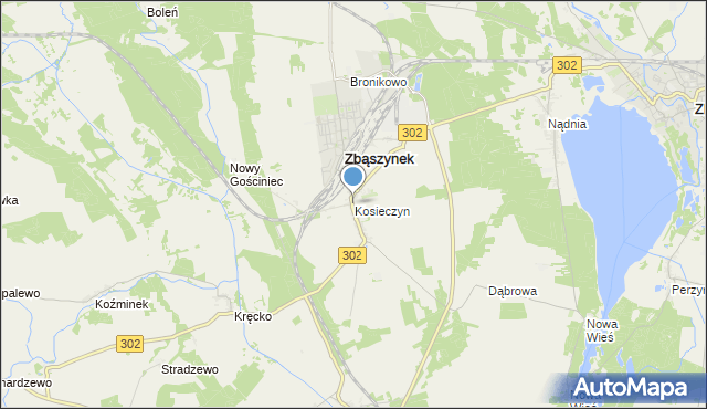 mapa Kosieczyn, Kosieczyn na mapie Targeo