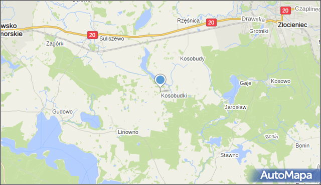 mapa Kosobudki, Kosobudki na mapie Targeo