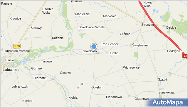 mapa Koszanowo, Koszanowo gmina Włocławek na mapie Targeo