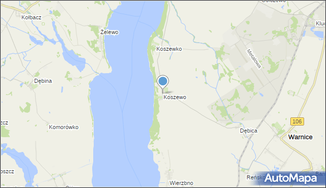 mapa Koszewo, Koszewo gmina Stargard na mapie Targeo