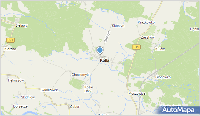 mapa Kotla, Kotla na mapie Targeo