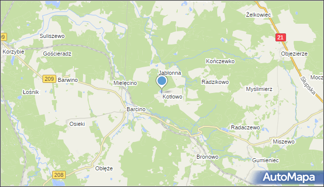 mapa Kotłowo, Kotłowo gmina Kępice na mapie Targeo