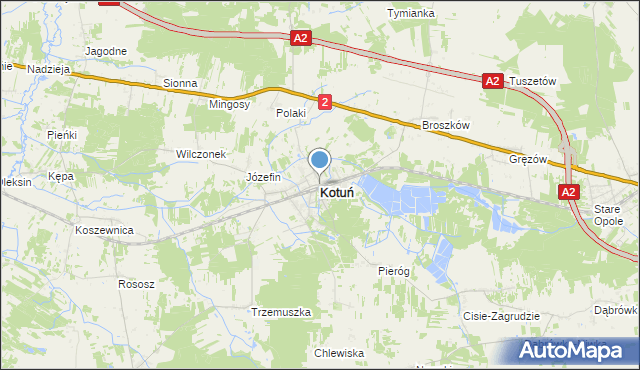 mapa Kotuń, Kotuń powiat siedlecki na mapie Targeo