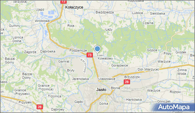 mapa Kowalowy, Kowalowy na mapie Targeo