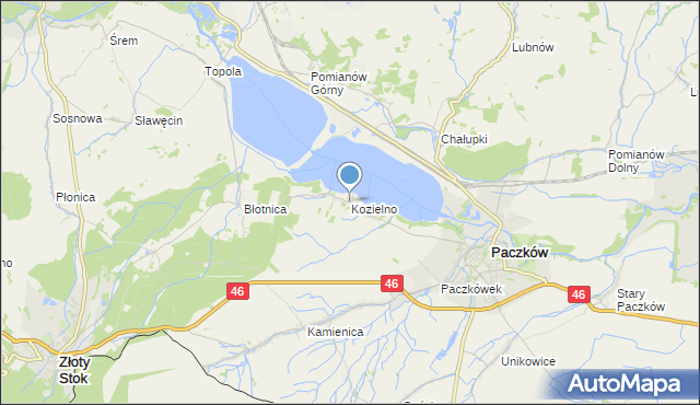 mapa Kozielno, Kozielno na mapie Targeo