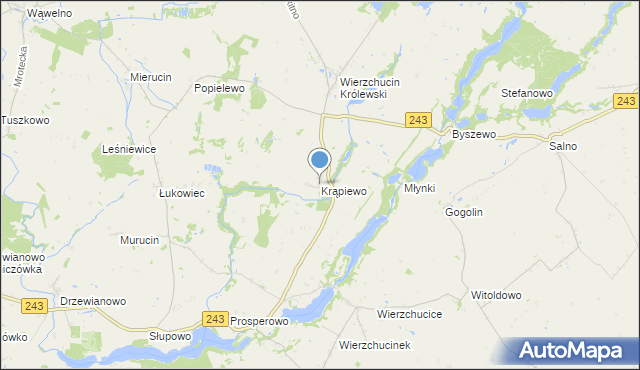 mapa Krąpiewo, Krąpiewo na mapie Targeo