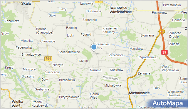 mapa Krasiniec, Krasiniec na mapie Targeo