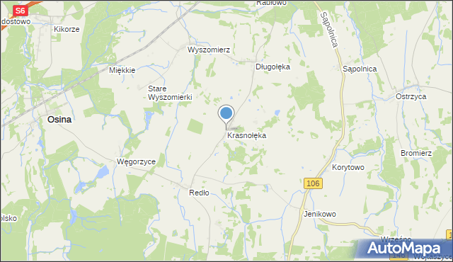 mapa Krasnołęka, Krasnołęka na mapie Targeo