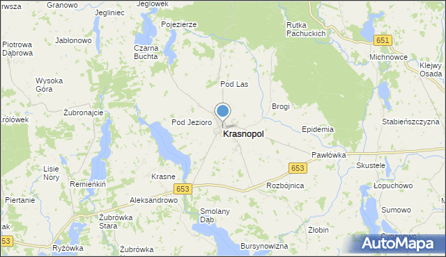 mapa Krasnopol, Krasnopol na mapie Targeo