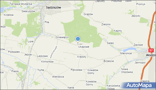 mapa Krężoły-Kolonia, Krężoły-Kolonia na mapie Targeo