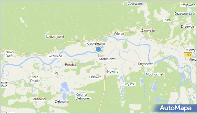 mapa Krobielewo, Krobielewo na mapie Targeo