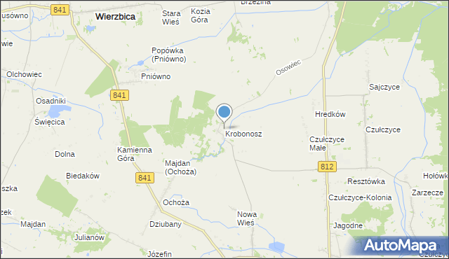 mapa Krobonosz, Krobonosz na mapie Targeo