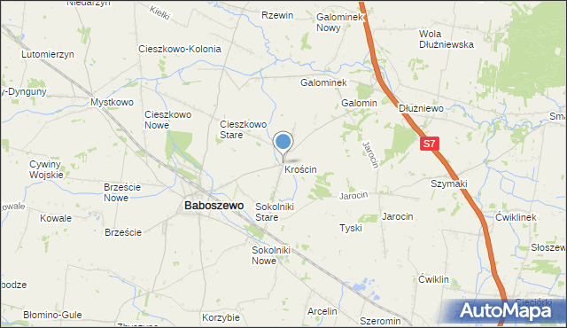 mapa Krościn, Krościn na mapie Targeo