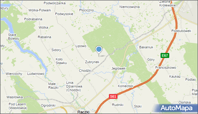 mapa Krukówek, Krukówek gmina Raczki na mapie Targeo