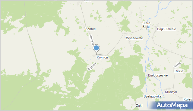 mapa Krynica, Krynica gmina Trzcianne na mapie Targeo