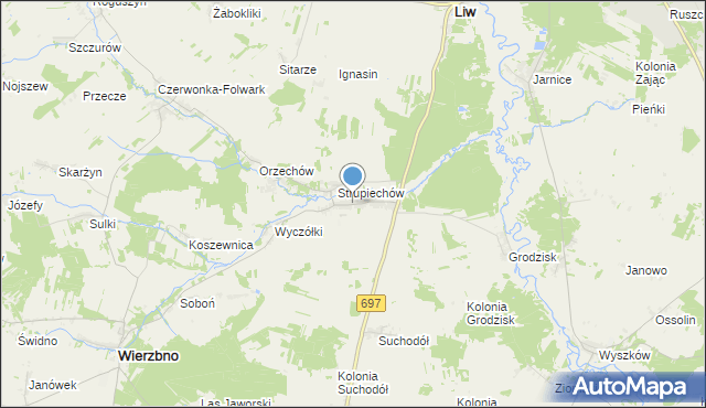 mapa Krypy, Krypy gmina Wierzbno na mapie Targeo