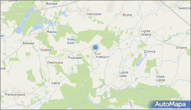 mapa Krzeczyn, Krzeczyn na mapie Targeo