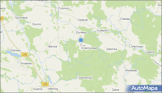 mapa Krzemykowo, Krzemykowo na mapie Targeo