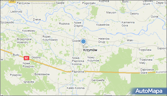 mapa Krzymów, Krzymów powiat koniński na mapie Targeo