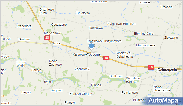 mapa Krzywanice, Krzywanice gmina Staroźreby na mapie Targeo