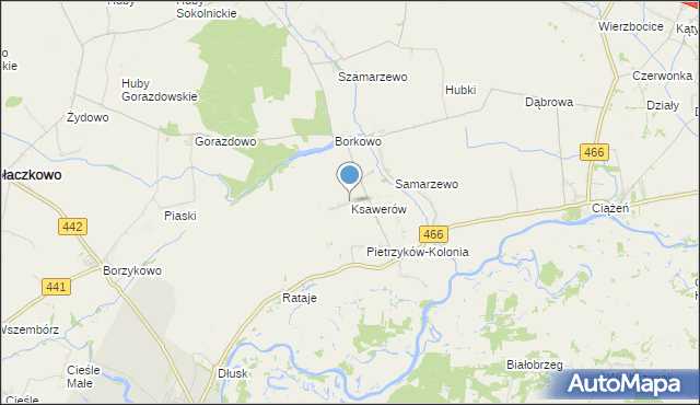 mapa Ksawerów, Ksawerów gmina Pyzdry na mapie Targeo