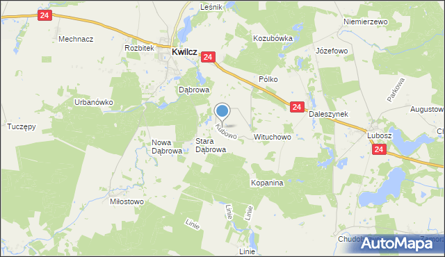 mapa Kubowo, Kubowo na mapie Targeo